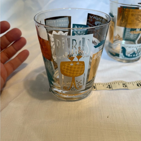 Vintage Vacation Libbey Glass Tumblers - Gold and Blue - Picture 8 of 9